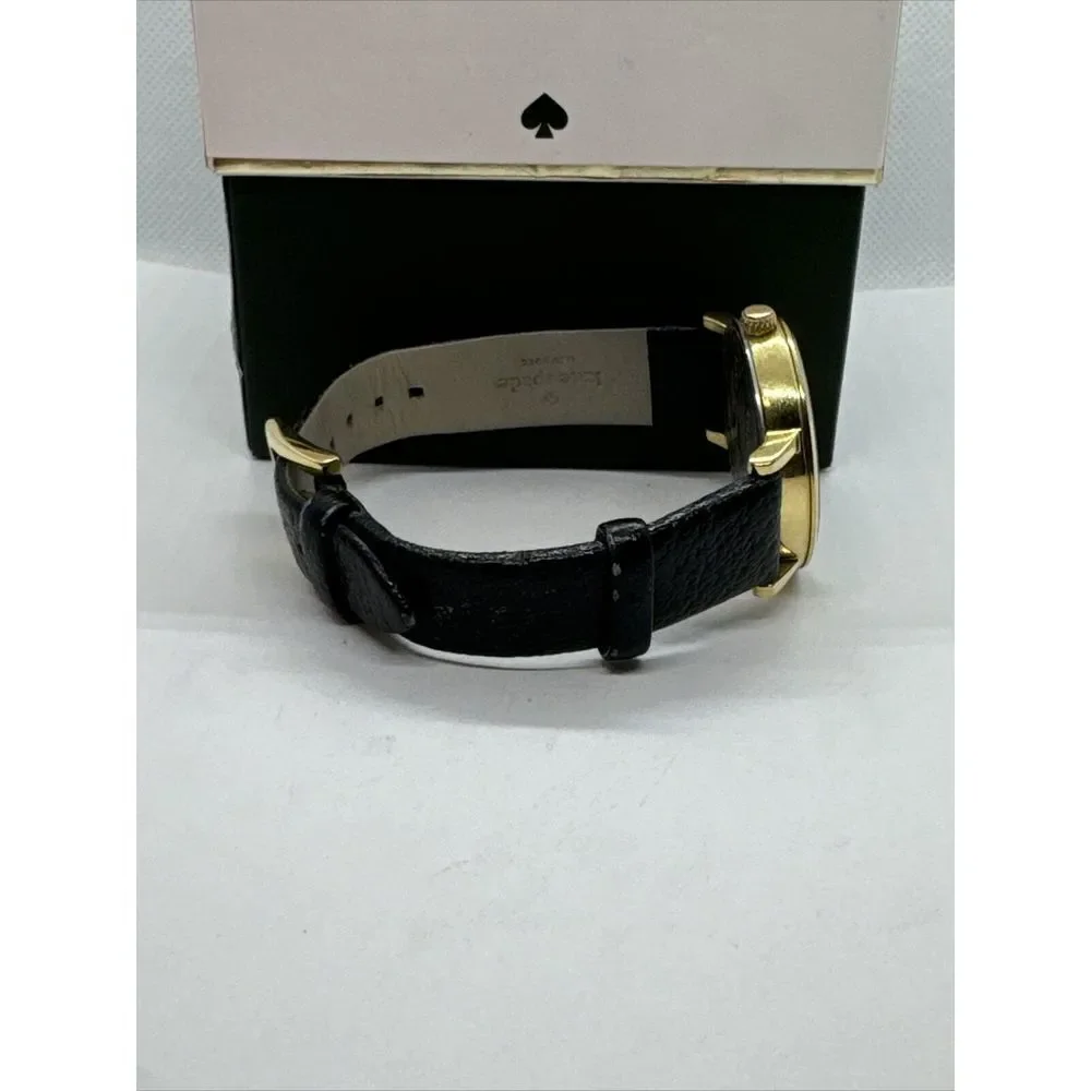 Kate Spade New York 0107 Women's Black Leather Analog Dial Quartz Watch JNA166